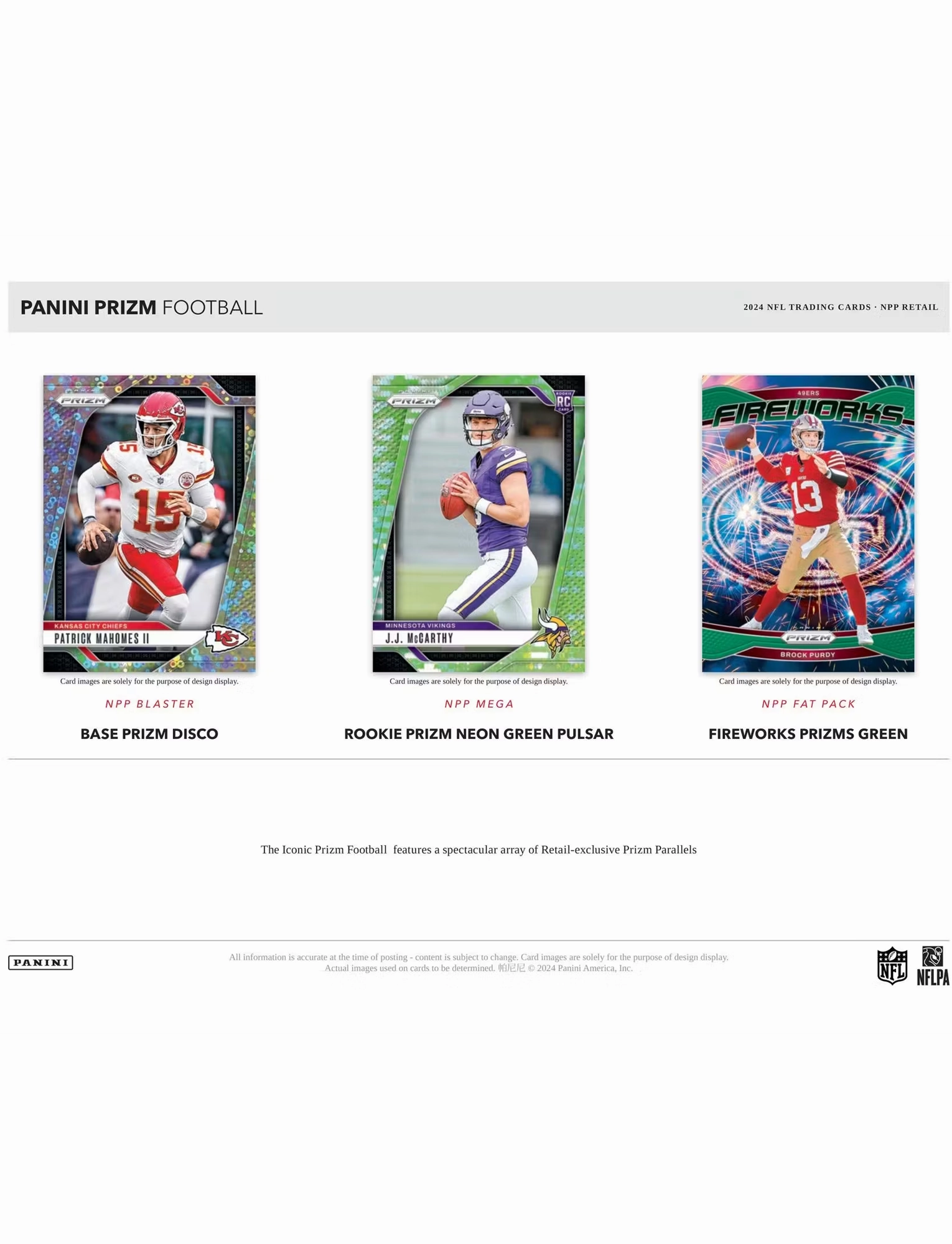 2024 Panini NFL Prizm Football Trading Card Blaster Box