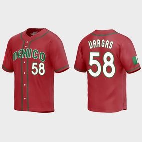#58 CESAR VARGAS MEXICO BASEBALL 2023 WORLD BASEBALL CLASSIC REPLICA JERSEY ???C RED Stitches Baseball Jerseys