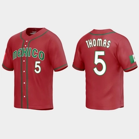 #5 ALEK THOMAS MEXICO BASEBALL 2023 WORLD BASEBALL CLASSIC REPLICA JERSEY ???C RED Stitches Baseball Jerseys
