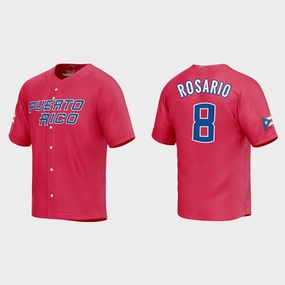 #8 EDDIE ROSARIO WORLD BASEBALL CLASSIC 2023 WORLD BASEBALL CLASSIC JERSEY ???C RED Stitches Baseball Jerseys