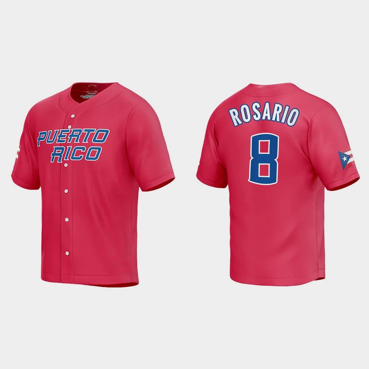 #8 EDDIE ROSARIO WORLD BASEBALL CLASSIC 2023 WORLD BASEBALL CLASSIC JERSEY ???C RED Stitches Baseball Jerseys