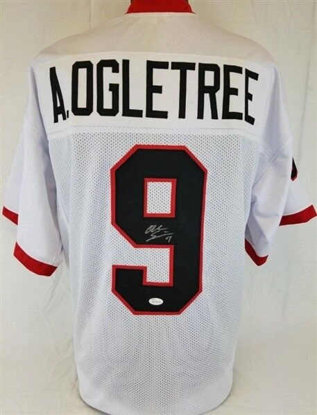 Alec Ogletree Signed Georgia Bulldogs White Jersey (JSA Witness COA) N Y Jets LB