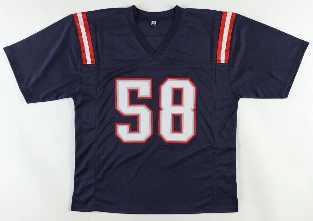 Anfernee Jennings Signed New England Patriots Blue Jersey (JSA COA) Linebacker