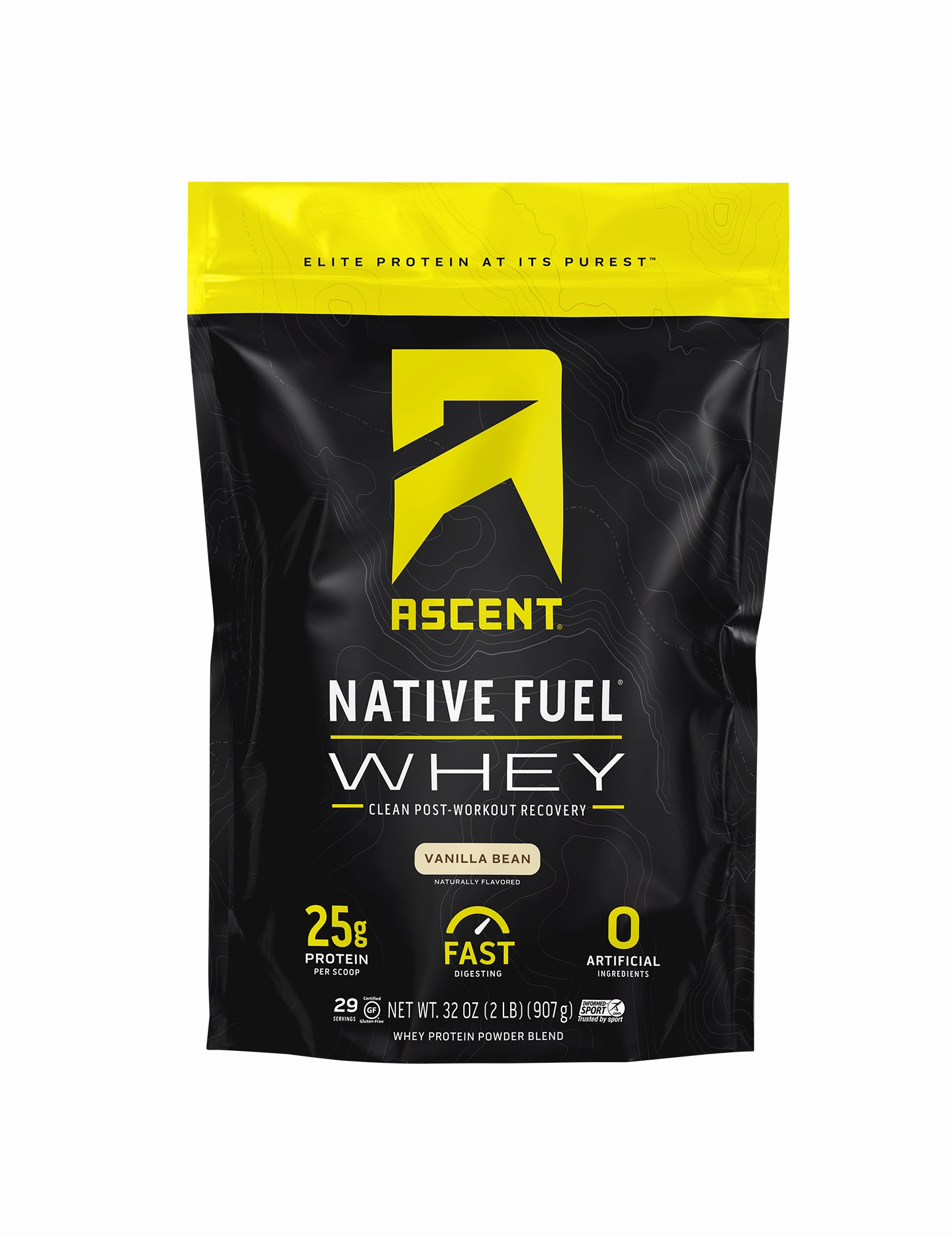 Ascent Native Fuel Whey Protein Powder - Vanilla Bean - 2lb.