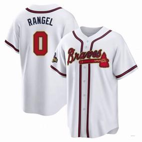 Atlanta Braves #0 Alan Rangel Gold White 2022 Program Jersey Stitches Baseball Jerseys