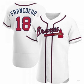 Atlanta Braves #18 Jeff Francoeur White Home Jersey Stitches Baseball Jerseys