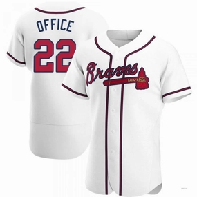 Atlanta Braves #22 Rowland Office White Home Jersey Stitches Baseball Jerseys