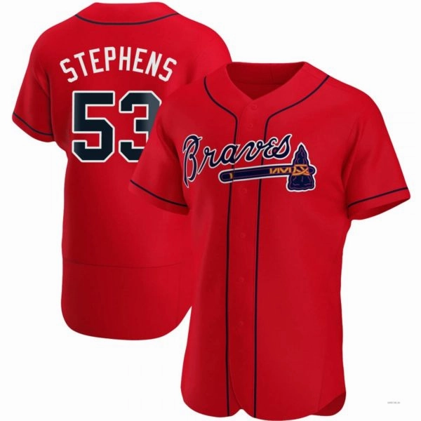 Atlanta Braves #53 Jackson Stephens Red Alternate Jersey Stitches Baseball Jerseys