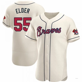 Atlanta Braves #55 Bryce Elder Cream Alternate Jersey Stitches Baseball Jerseys
