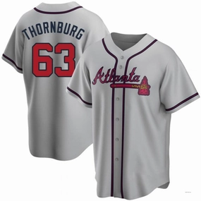 Atlanta Braves #63 Tyler Thornburg Gray Road Jersey Stitches Baseball Jerseys