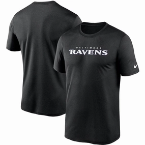 Baltimore Ravens NFL UK Large Nike Wordmark Legend Performance T-Shirt - Black