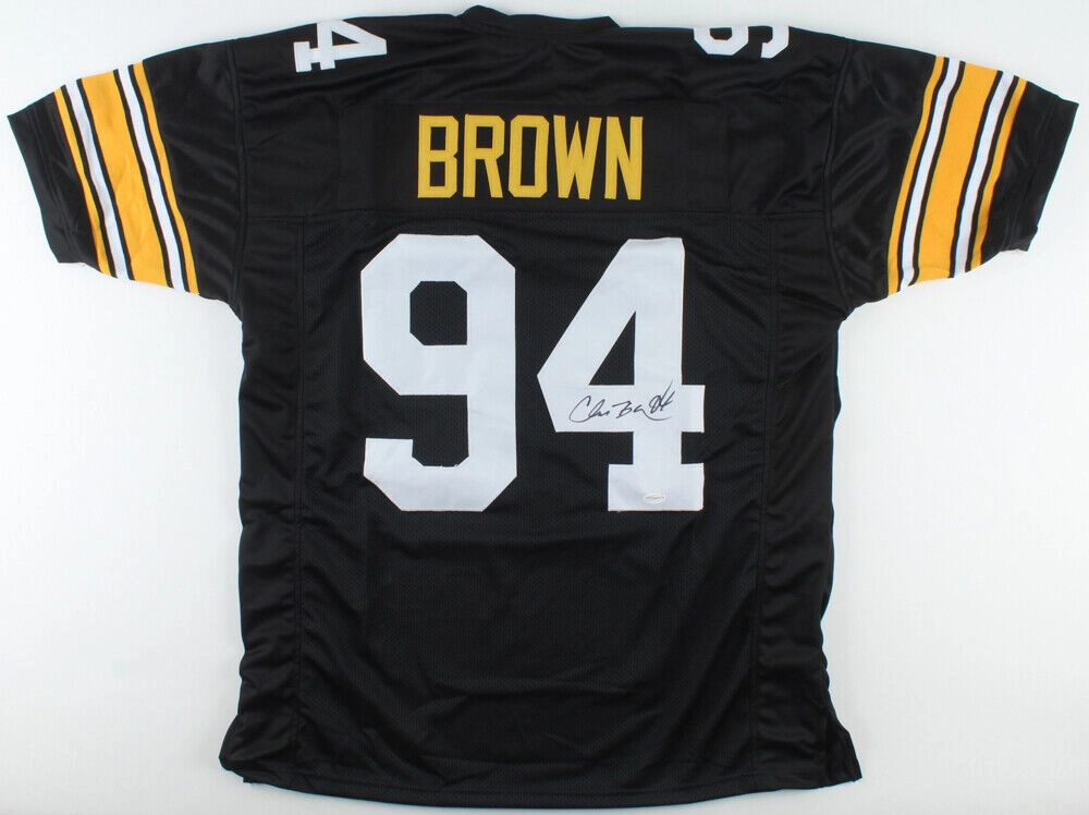 Chad Brown Signed Pittsburgh Steelers Jersey (TSE Hologram) 3Pro Bowl Linebackr