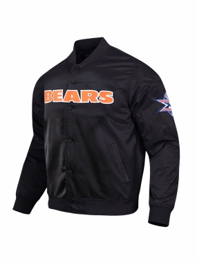 Chicago Bears Pro Standard NFL Team Classic Satin Button Jacket - Black