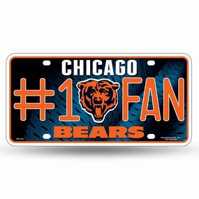 Chicago Bears Rico Tag NFL UK # 1 Fan License Plate
