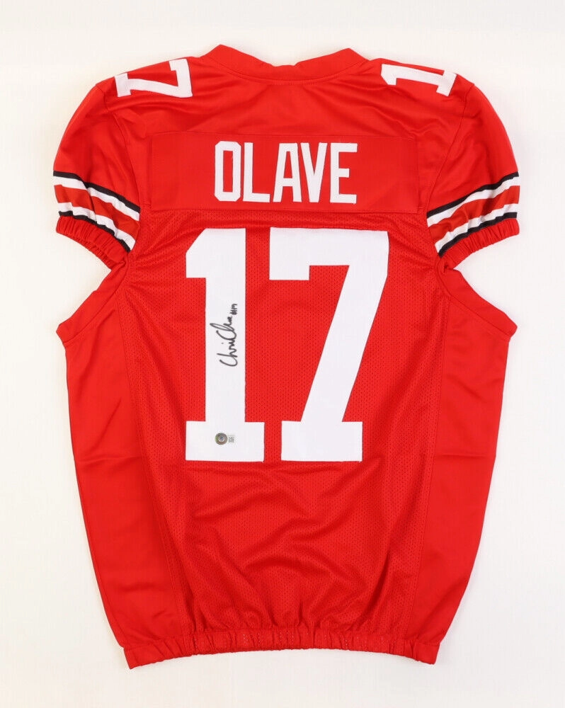 Chris Olave Signed Ohio State Buckeyes Jersey (Beckett COA) Frosh. / Soph. #17