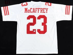 Christian McCaffrey Signed San Francisco 49ers Home Jersey (JSA) 2xPro Bowl R.B.