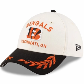Cincinnati Bengals NFL New Era 2025 NFL Draft 39THIRTY Flex Hat - Cream/Black