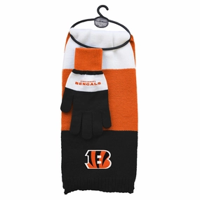 Cincinnati Bengals NFL Tri-Color Scarf & Glove Gift Set