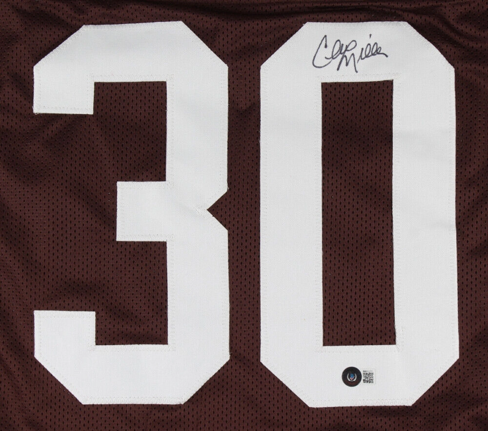 Cleo Miller Signed Browns Jersey (Beckett COA) Cleveland Full Back 1975 to 1982
