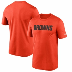 Cleveland Browns NFL UK Large Nike Wordmark Legend Performance T-Shirt - Orange