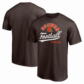 Cleveland Browns NFL UK Medium Shut Out T-Shirt - Brown