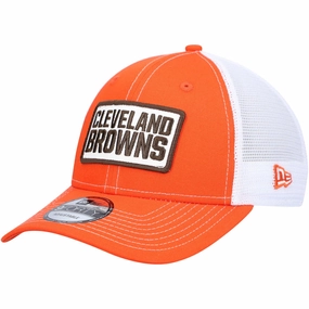 Cleveland Browns NFL UK New Era 9FORTY Trucker Snapback Hat - Orange