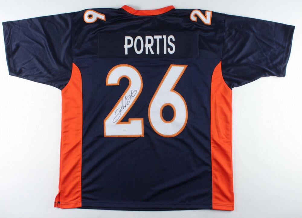 Clinton Portis Signed Denver Broncos Blue Jersey (JSA COA) 2Pro Bowl R.B.