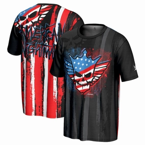Cody Rhodes WWE UK Youth XS  ProSphere American Nightmare Flag T-Shirt - Black