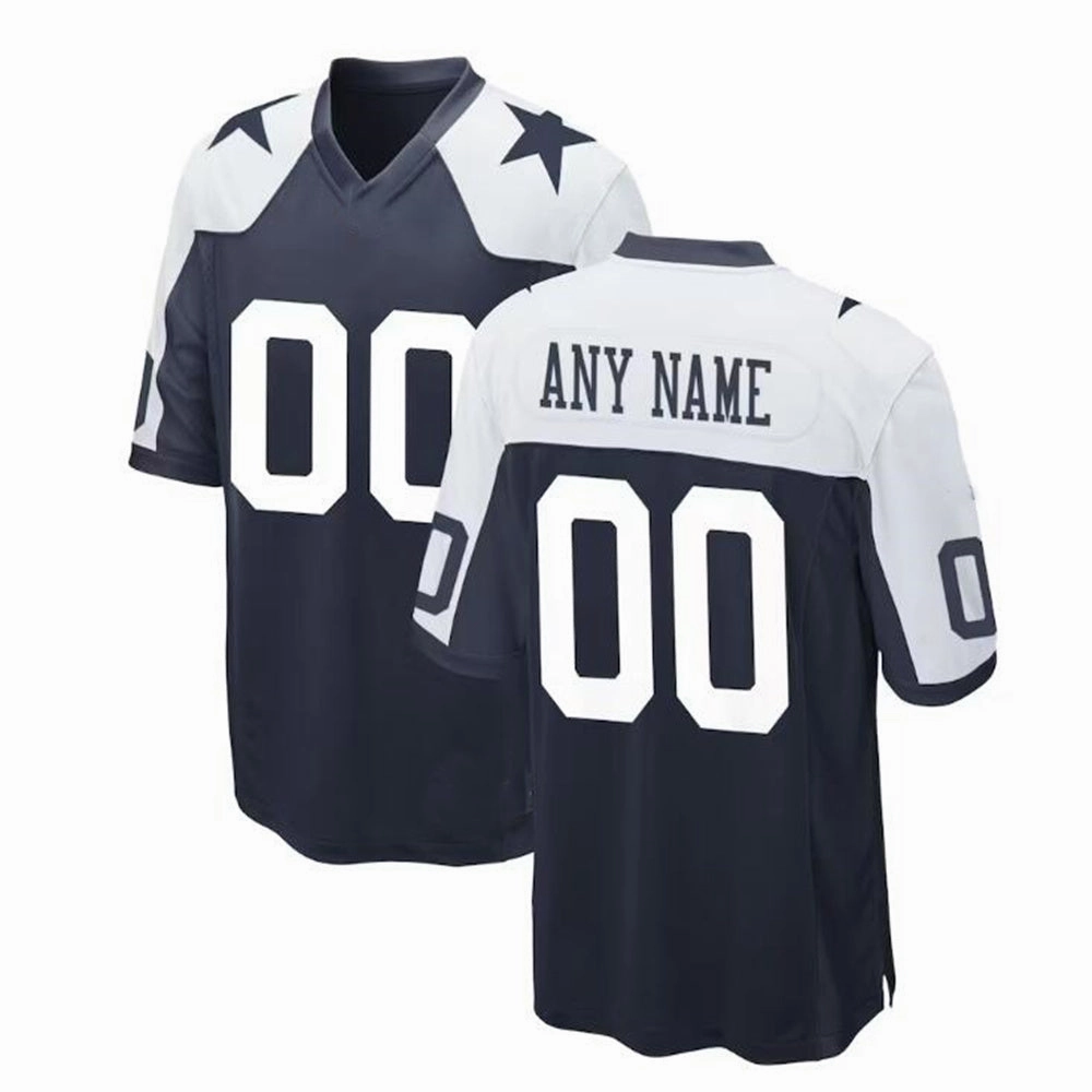 Custom  D.Cowboys Navy Alternate Game Jersey Stitched Football Jerseys