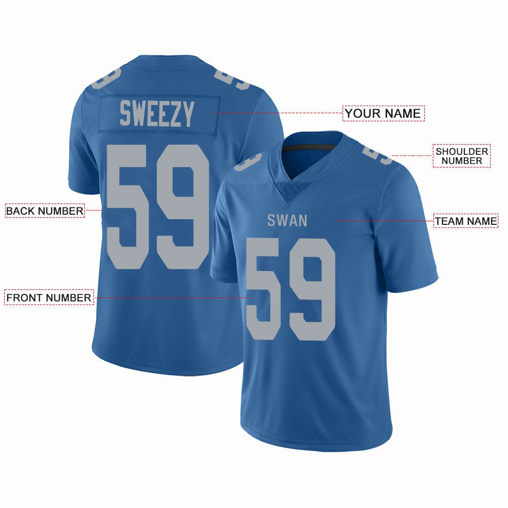 Custom D.Lions Stitched American Football Jerseys Personalize Birthday Gifts Blue Jersey