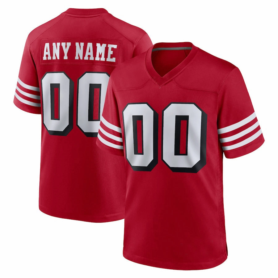 Custom SF.49ers New Red Black Stitched American Football Jerseys 2022