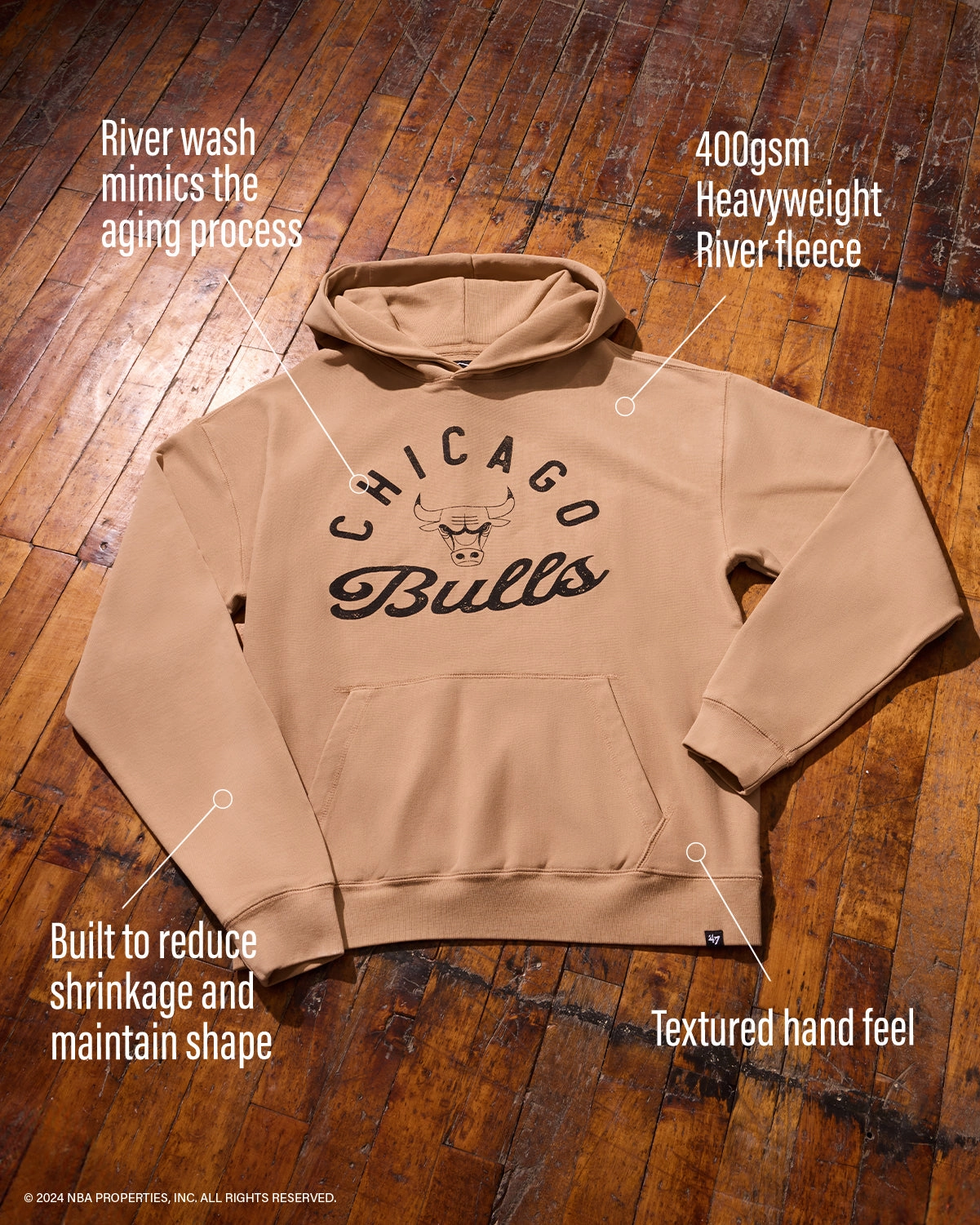 DALLAS COWBOYS DUSTED BOWLINE '47 FOUNDATION RIVER HOODIE