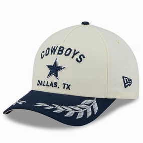 Dallas Cowboys NFL New Era 2025 NFL Draft 39THIRTY Flex Hat - Cream/Navy