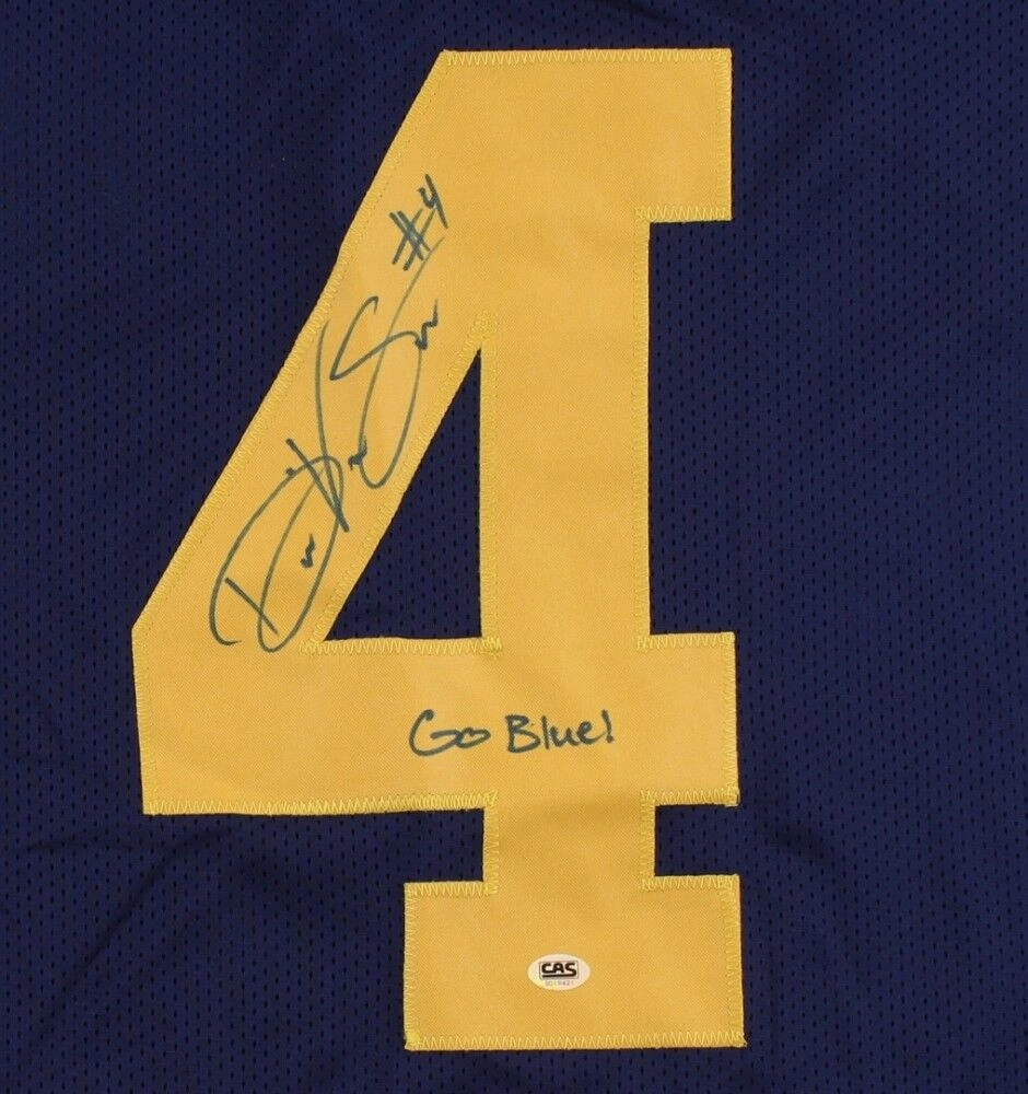 De'Veon Smith Signed University of Michigan Wolverines Jersey Inscribed  Go Blue