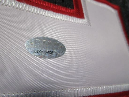 Deion Sanders Signed Atlanta Falcons Reebok NFL Jersey (GTSM Player Hologram)