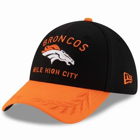 Denver Broncos NFL New Era 2025 NFL Draft 39THIRTY Flex Hat - Black/Orange