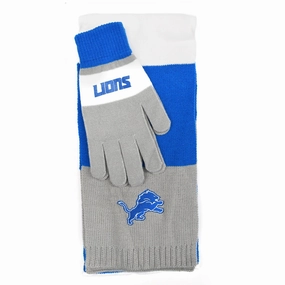 Detroit Lions NFL Tri-Color Scarf & Glove Gift Set