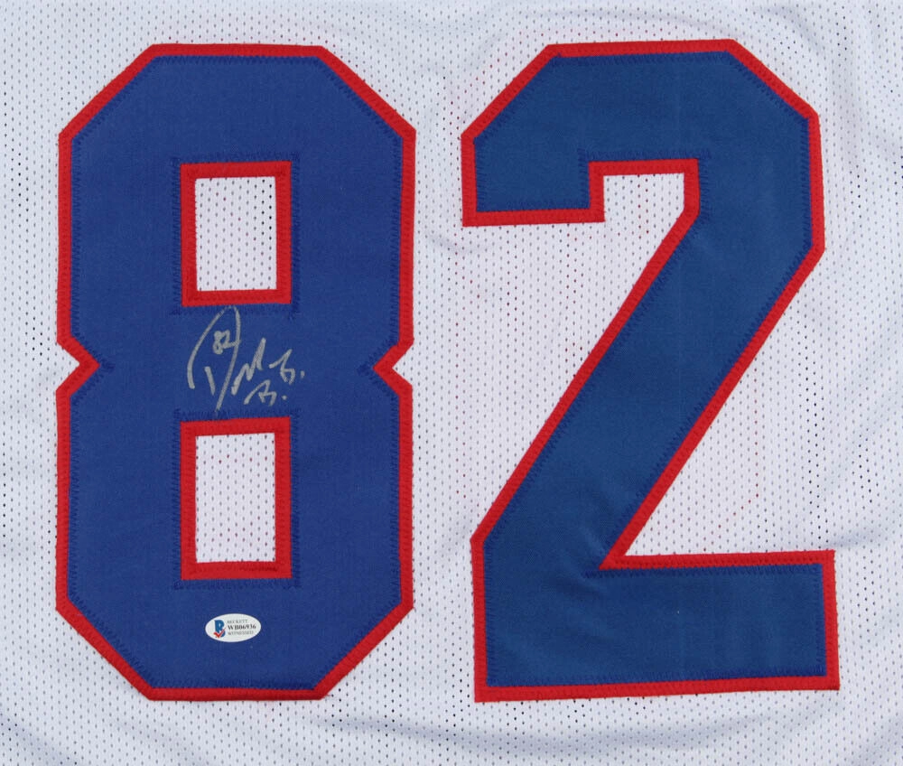 Don Beebe Signed Bills White Jersey (Beckett COA) Buffalo Receiver (1989?C1994)