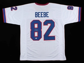 Don Beebe Signed Bills White Jersey (Beckett COA) Buffalo Receiver (1989?C1994)
