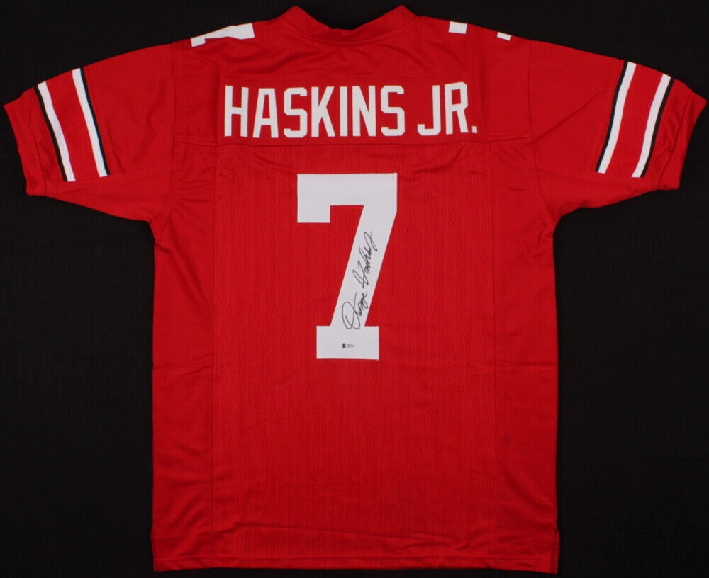 Dwayne Haskins Signed Ohio State Buckeyes Red Jersey (Beckett) Killed April 2022