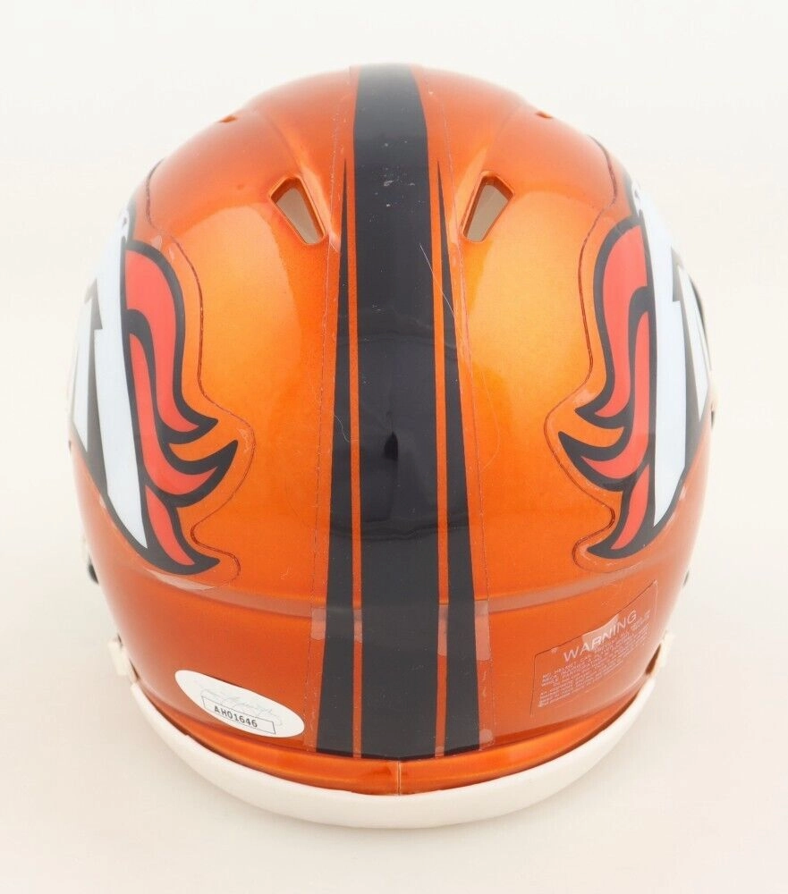 Ed McCaffrey Signed Denver Broncos Mini Helmet (JSA COA) Christian's Father