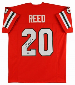 Ed Reed Signed Miami Hurricane Jersey (Beckett) Baltimore Ravens 9xPro Bowl D.B.