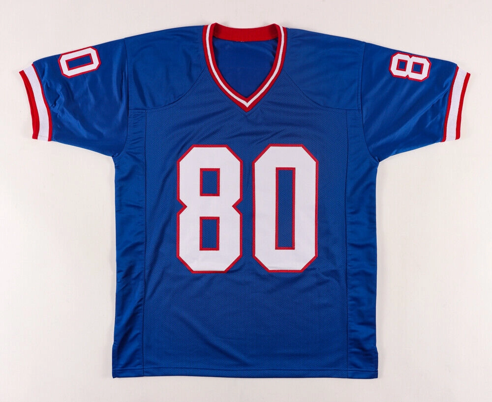 Eric Moulds Signed Bills Jersey (Beckett) Buffalo's All Pro Receiver (1996?C2005)