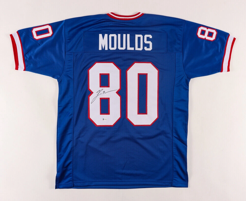 Eric Moulds Signed Bills Jersey (Beckett COA) Buffalo's All Pro W.R. (1996?C2005)