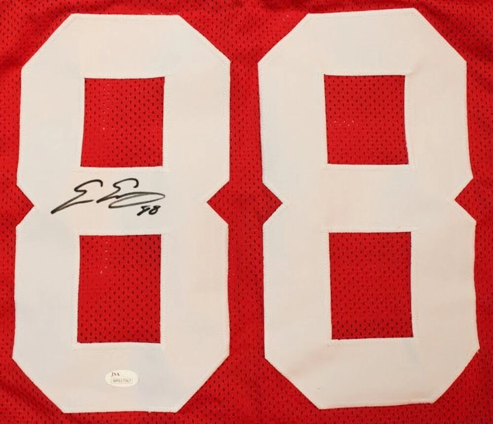 Evan Engram Signed Red Giants Jersey (JSA) New York 1st Rd Pick 2017 Draft T.E.