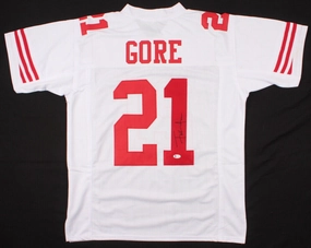 Frank Gore Signed San Francisco 49ers White Jersey (Beckett COA) 5Pro Bowl R.B