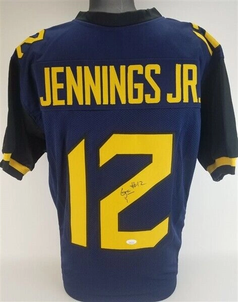 Gary Jennings Jr. Signed West Virginia Mountaineers Jersey (JSA COA) Colts W.R.