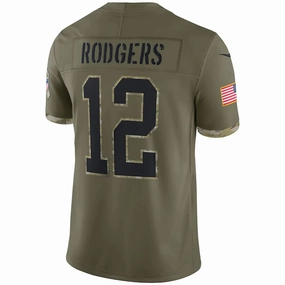 GB.Packers #12 Aaron Rodgers Olive 2022 Salute To Service Limited Jersey Stitched American Football Jerseys