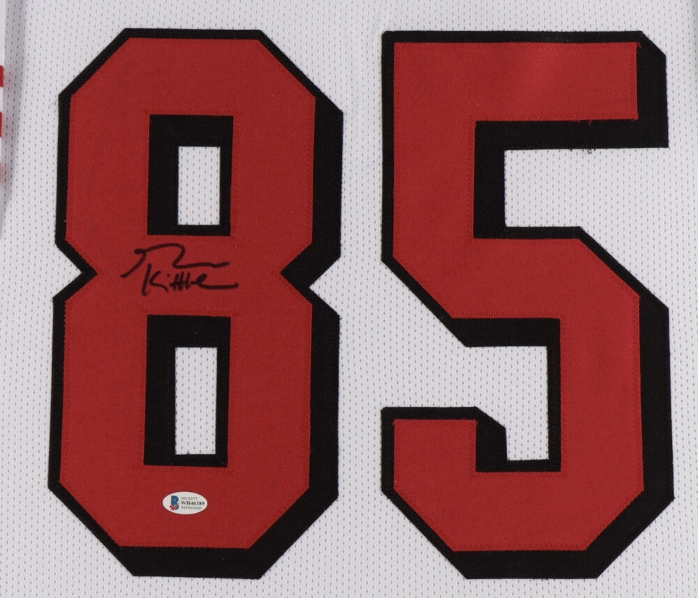 George Kittle Signed San Francisco 49ers 35x43 Framed White Jersey / Beckett