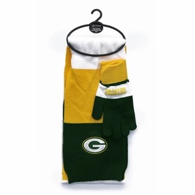 Green Bay Packers NFL Tri-Color Scarf & Glove Gift Set